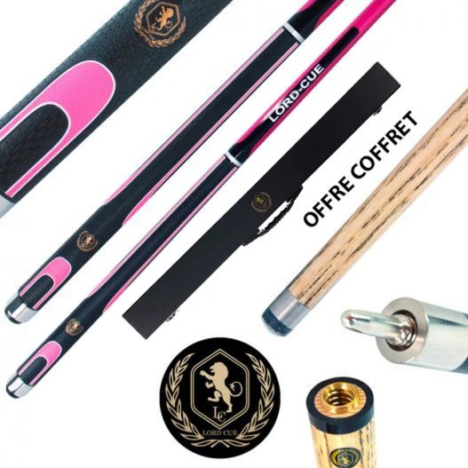 Coffret Lord-Cue Xtrem-Shot Rose : Une Queue 2 En 1 Pour Performer Au Pool Anglais