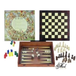 Coffret 5 Jeux En Bois Vintage - Style 1930