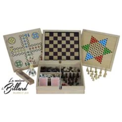 Coffret Multi Jeux En Bois Finition Luxe (20 Jeux)