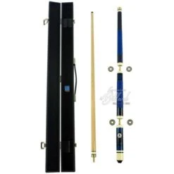 Coffret Queue De Billard Mixte 4 Parties Bleue