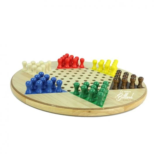 Jeu Dames Chinoises + Jeu Du Moulin, 2 énormes Succès Sur 1 Seul Plateau En Bois – Image 2