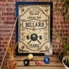 TABLEAU DECO "ICI ON JOUE AU BILLARD" (Fabrication Artisanale Française)