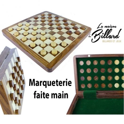 Jeu De Dames Marqueté Et Magnétique