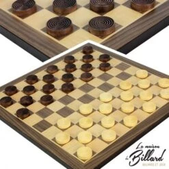 Le Beau Jeu De Dames 40cm (personnalisable) Noyer Et érable