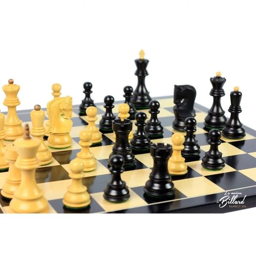 Superbe Jeu D’échecs En Finition ébène Et Buis (Taille Compétition) – Image 12