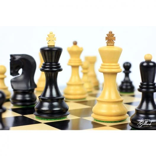 Superbe Jeu D’échecs En Finition ébène Et Buis (Taille Compétition) – Image 7