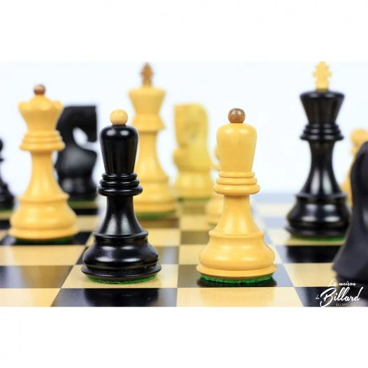 Superbe Jeu D’échecs En Finition ébène Et Buis (Taille Compétition) – Image 9