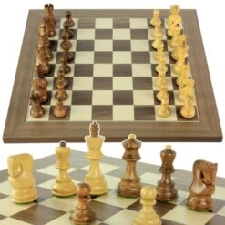 Le Jeu D’échecs Luxe. Noyer/Erable 35 X 35 (personnalisable)