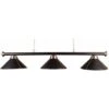 Luminaire 3 Globes + Barre Noirs Simili Cuir