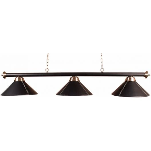 Luminaire 3 Globes + Barre Noirs Simili Cuir
