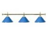 Luminaire 3 Globes Métal Bleu Barre Laiton