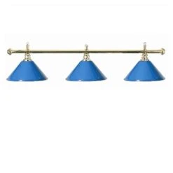 Luminaire 3 Globes Métal Bleu Barre Laiton