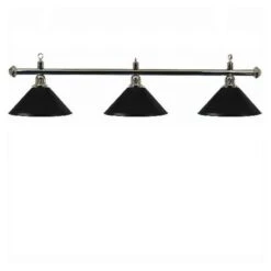 Luminaire 3 Globes Métal Noir Barre Chrome