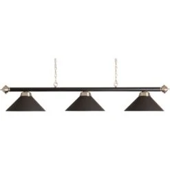 Luminaire 3 Globes Métal Noir Barre Noire