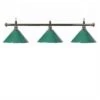 Luminaire 3 Globes Métal Vert Barre Chrome