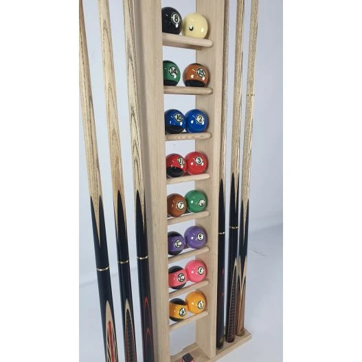 Porte-queues 6 Queues En ChĂȘne + Rangement Jeu De Billes â Image 2