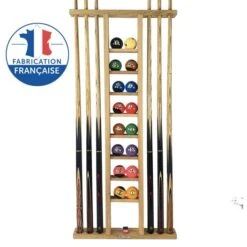Porte-queues 6 Queues En ChĂȘne + Rangement Jeu De Billes