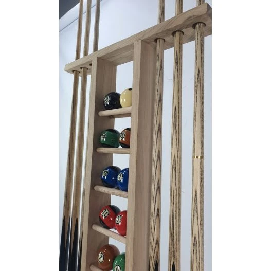 Porte-queues 6 Queues En ChĂȘne + Rangement Jeu De Billes â Image 4