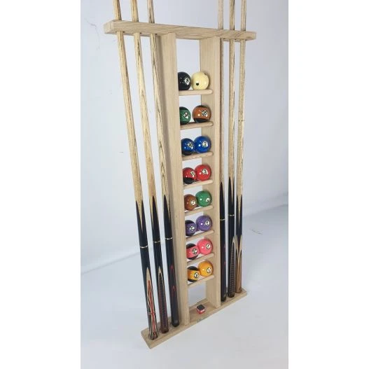 Porte-queues 6 Queues En ChĂȘne + Rangement Jeu De Billes â Image 6