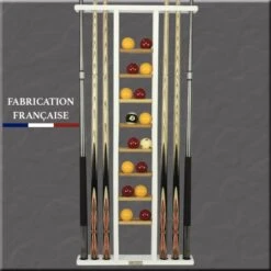 Porte-queues 6 Queues Blanc + Rangement Jeu De Billes