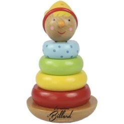 Jouet Culbuto En Bois Avec Rondins D'Empilement Et TĂŞte De Petit Prince