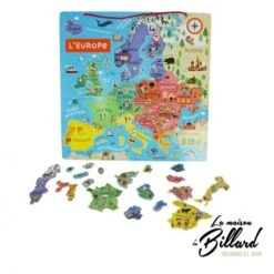 Puzzle Magnétique Carte D’Europe Avec Support En Bois