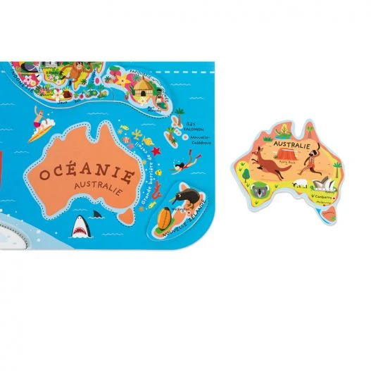 Puzzle En Bois Magnétique Carte Du Monde – Image 3