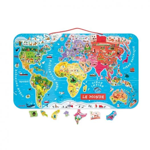 Puzzle En Bois Magnétique Carte Du Monde – Image 6
