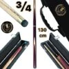 Coffret Queue Billard 3/4 (130cm + Extension 15cm) Lord-cue Falcon X130.