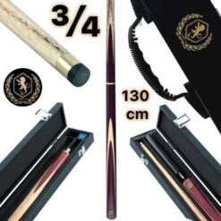 Coffret Queue Billard 3/4 (130cm + Extension 15cm) Lord-cue Falcon X130.