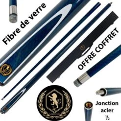 Coffret Queue En Fibre Lord-Cue Bleu : Perfectionnez Votre Jeu Avec Cette Queue 3 En 1