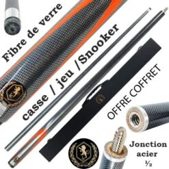 Coffret Queue En Fibre Lord-Cue Grise : Perfectionnez Votre Jeu Avec Cette Queue 3 En 1